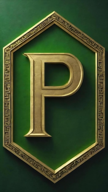 Signo alfa letra alfa alfabeto griego símbolo hexágono verde