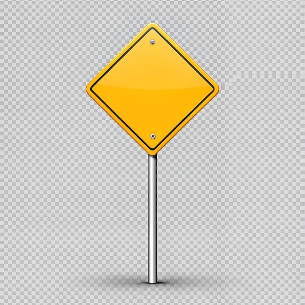 signo amarillo sobre un fondo gris con un signo en blanco para un fondo en blanco