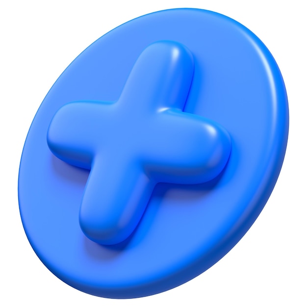Signo azul más pegatina png 3D de fondo transparente