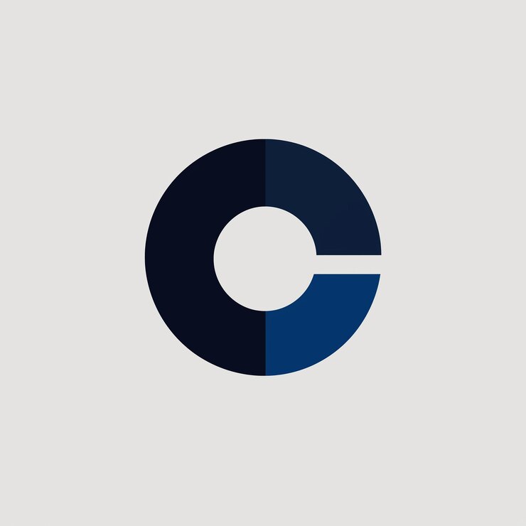 Foto un signo azul y negro con un círculo y un círculo blanco
