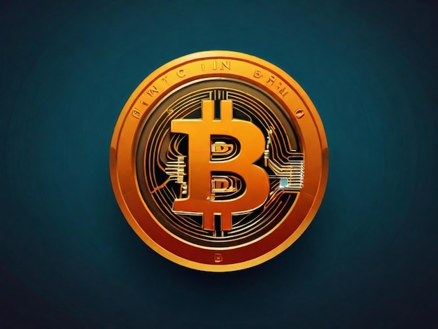 Foto signo de bitcoin con símbolo