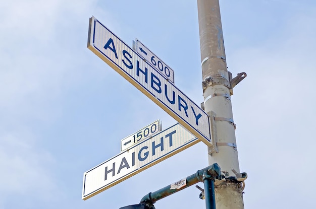 Signo de la calle HaightAshbury en San Francisco, EE.UU.
