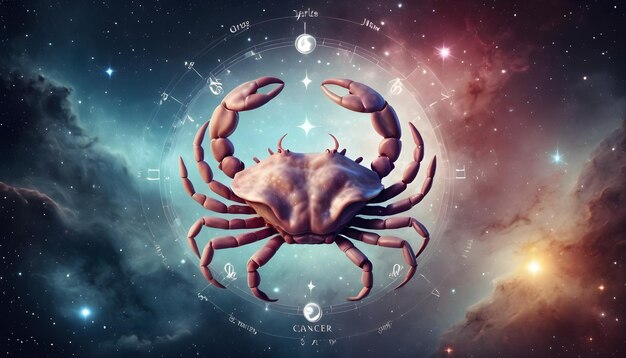 Signo do zodíaco Câncer belo fundo do universo