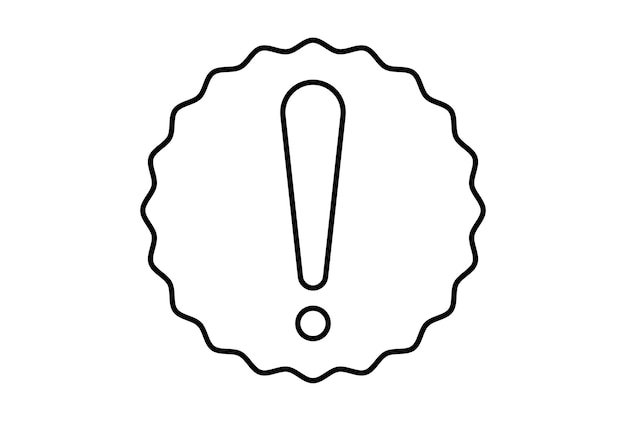 Signo de exclamación contorno icono negro error símbolo advertencia signo arte