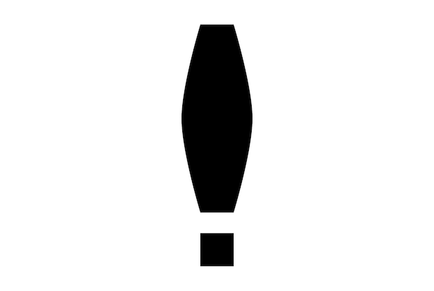 Signo de exclamación icono plano negro minimalista advertencia símbolo arte aplicación web signo