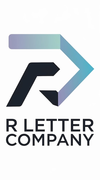 Signo de flecha de la letra R del logotipo de la empresa