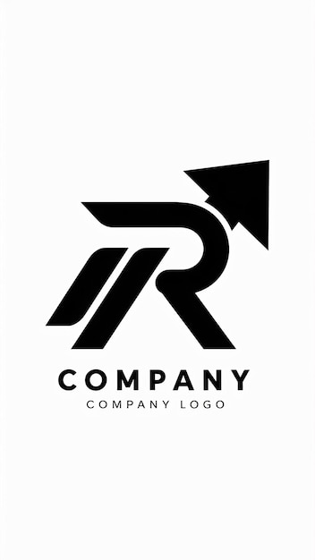 Signo de flecha de la letra R del logotipo de la empresa