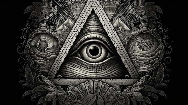 Foto signo de la foto masonería illuminati el cuadrado masónico generado por ia