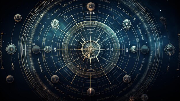 Signo del horóscopo del zodiaco futurista Aigenerado
