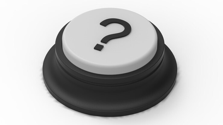 Foto signo de interrogación botón blanco aislado render 3d ilustración
