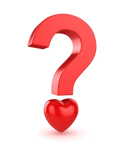 Foto signo de interrogación con corazón