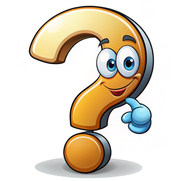 el signo de interrogación de dibujos animados