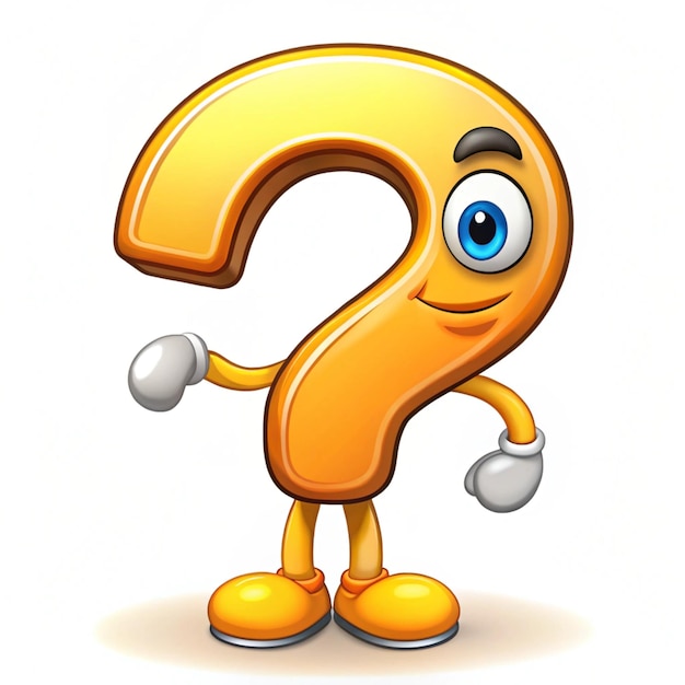 el signo de interrogación de dibujos animados