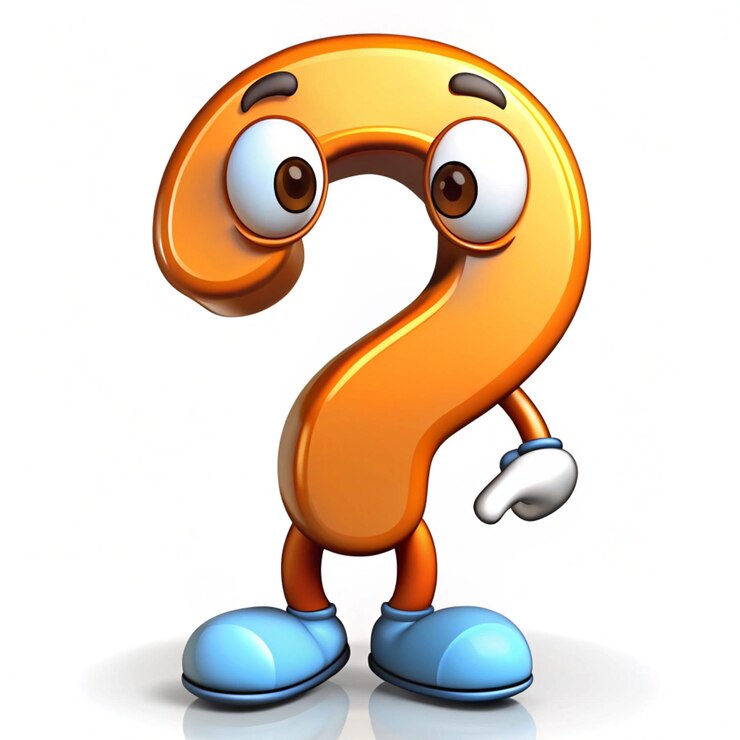 Foto el signo de interrogación de dibujos animados