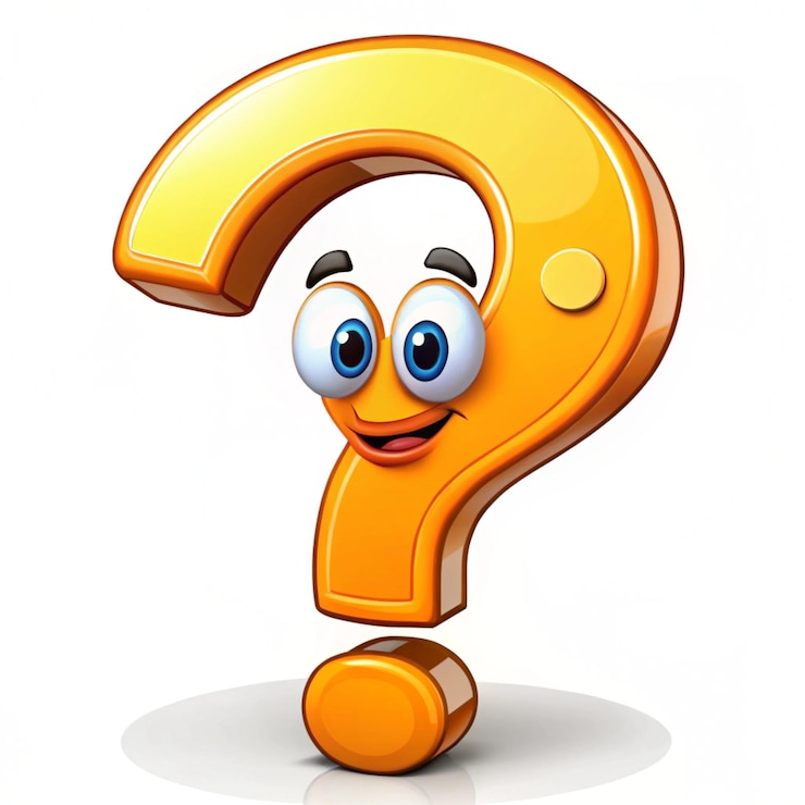 Foto el signo de interrogación de dibujos animados