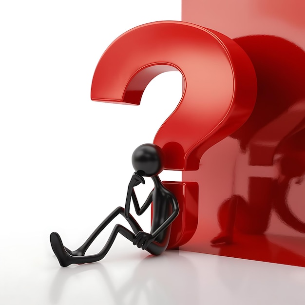 el signo de interrogación y la figura oscura