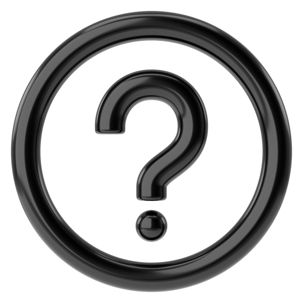 Signo de interrogación Icono de pregunta Ilustración 3D