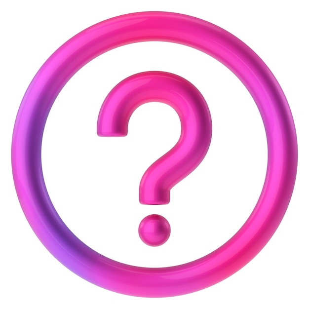 Signo de interrogación Icono de pregunta Ilustración 3D
