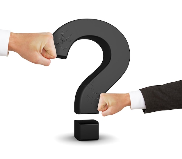 el signo de interrogación negro roto
