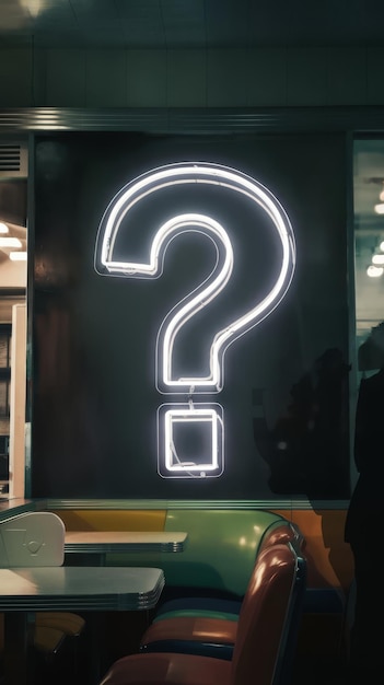Signo de interrogación de neón