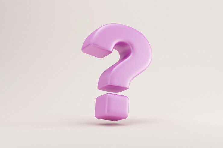 Foto signo de interrogación púrpura sobre fondo claro de estudio