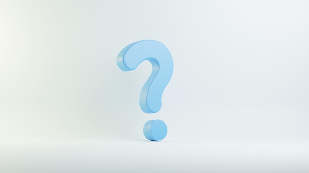 signo de interrogación de renderizado 3d