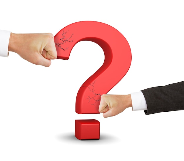 el signo de interrogación rojo roto