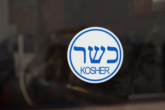 Signo kosher en un escaparate