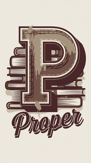 Signo de la letra P diseño vectorial del símbolo retro de la compañía