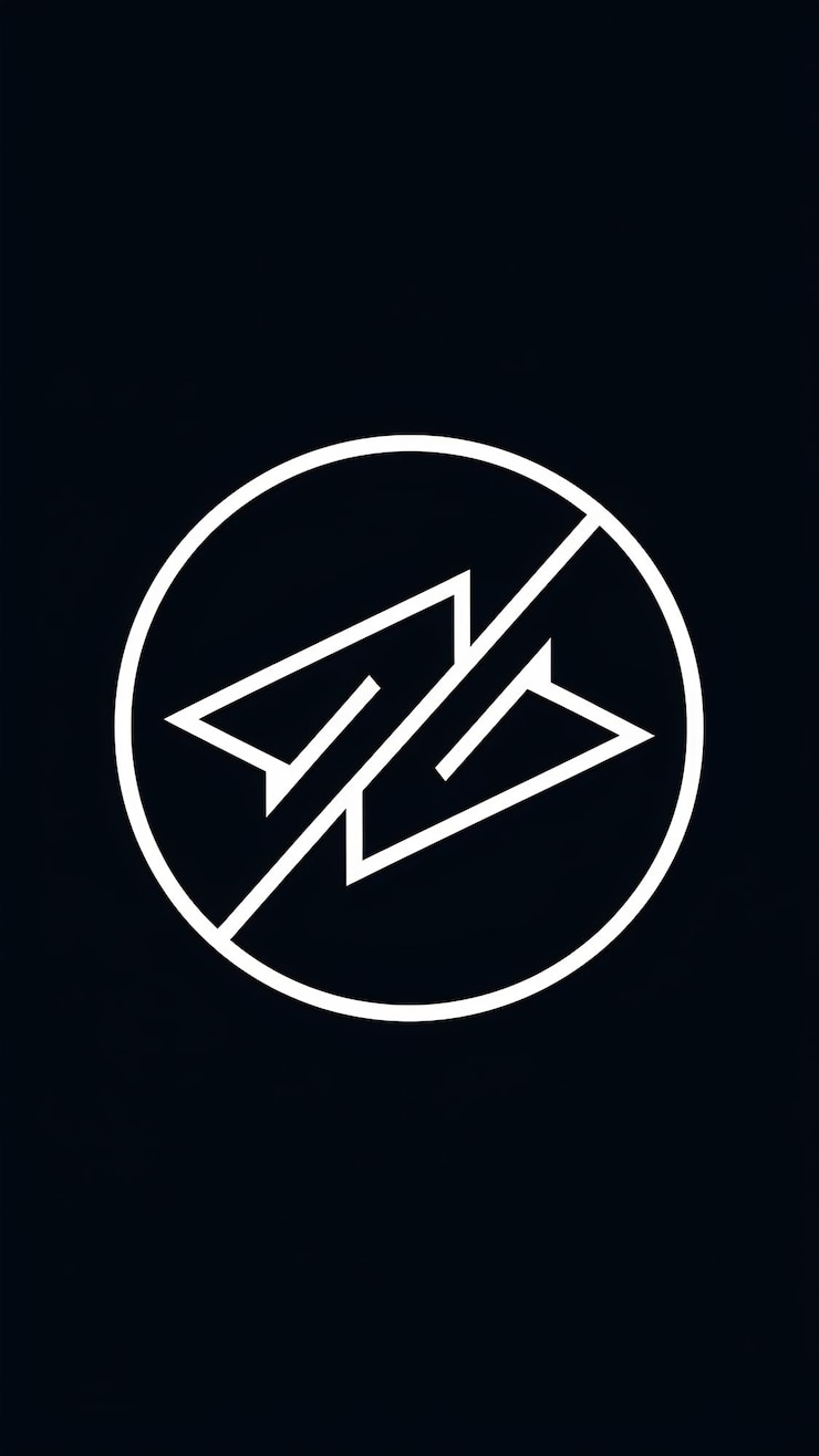 Foto signo del logotipo del círculo de poder lineal diseño vectorial del icono de la compañía de trueno simple
