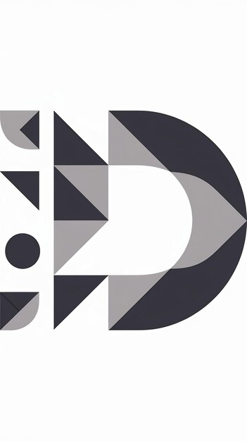 Signo de logotipo de la letra D plana divertida Vector de íconos de elementos de forma abstracta