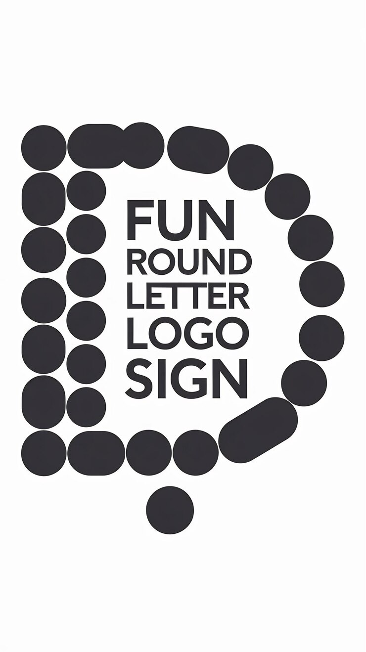 Foto signo de logotipo de la letra d redonda divertida vector de íconos de forma de círculo abstracto
