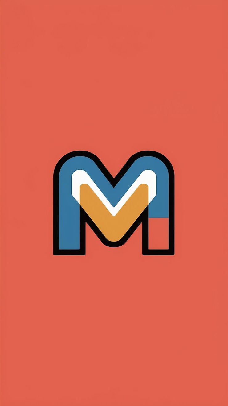 Foto signo de logotipo de la letra m plana divertida vector de íconos de elementos de forma abstracta
