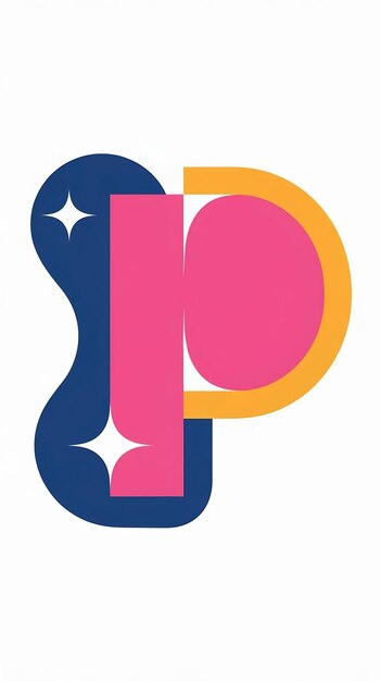 Signo de logotipo de la letra P plana divertida Vector de íconos de elementos de forma abstracta