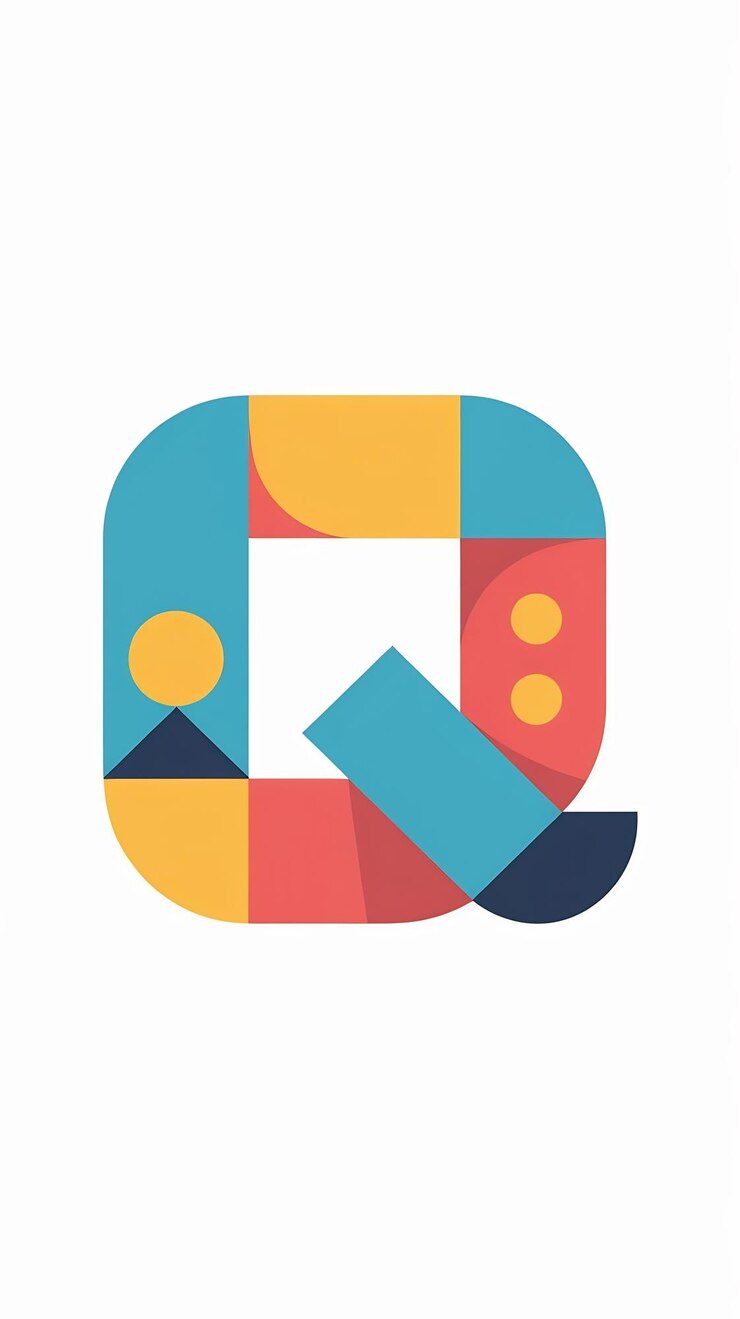 Foto signo de logotipo de letra plana fun q vector de íconos de elementos de forma abstracta