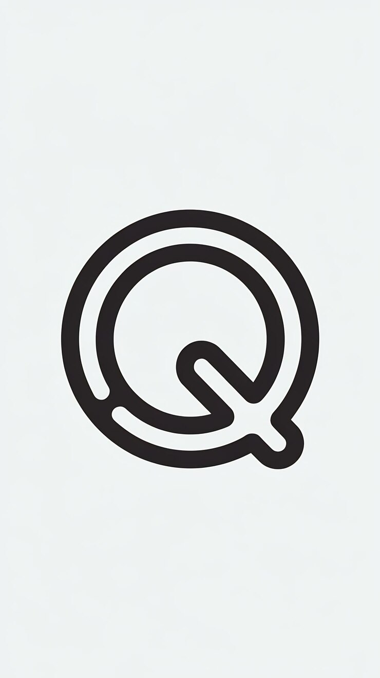 Foto signo de logotipo de la letra q redonda divertida vector de íconos de forma de círculo abstracto