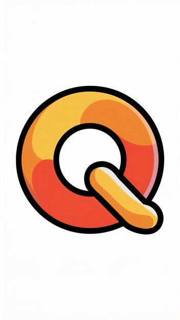 Signo de logotipo de la letra Q redonda divertida Vector de íconos de forma de círculo abstracto