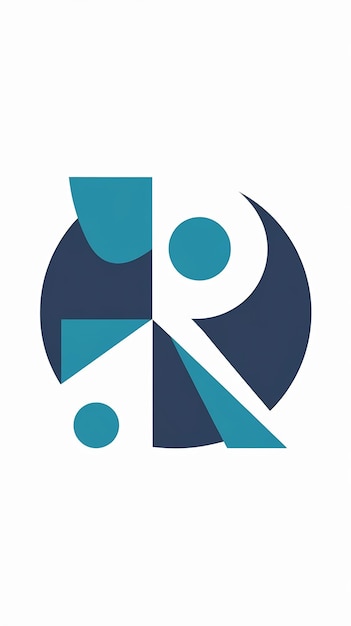Signo del logotipo de la letra R plana Fun Vector de íconos de elementos de forma abstracta