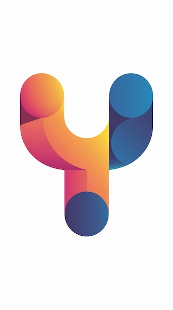 Signo de logotipo de la letra Y redonda divertida Vector de íconos de forma de círculo abstracto