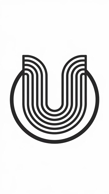 Signo de logotipo de la letra U redonda divertida Vector de íconos de forma de círculo abstracto