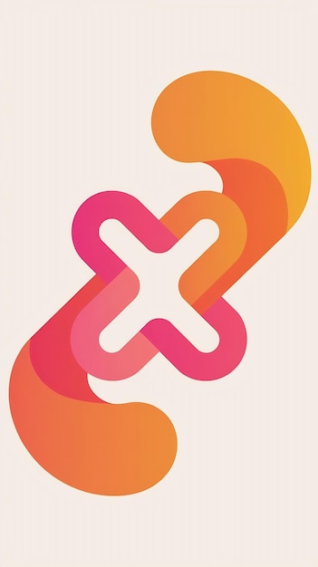 Signo de logotipo de letra X redonda y divertida Vector de íconos de forma de círculo abstracto