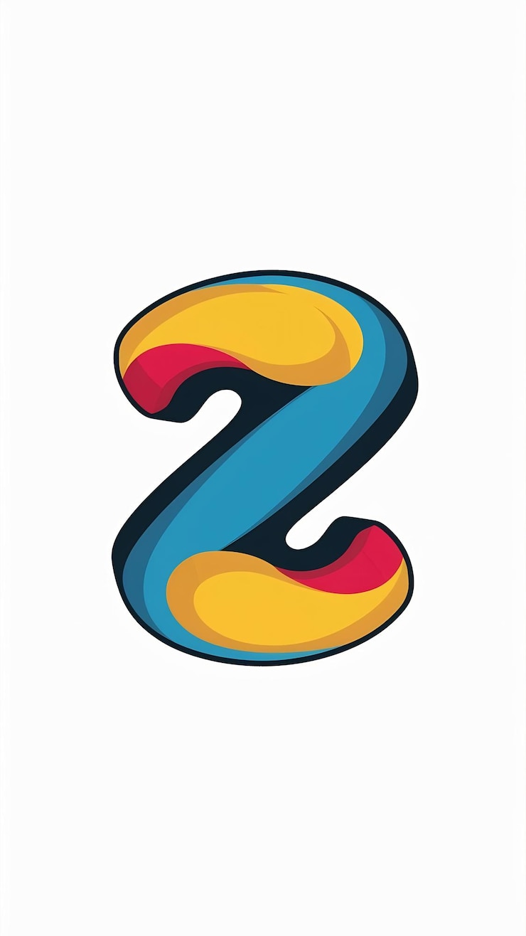 Foto signo de logotipo de la letra z redonda divertida vector de íconos de forma de círculo abstracto