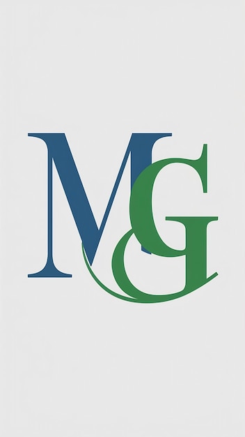 Signo del logotipo vectorial de la empresa con las letras M y G limpias