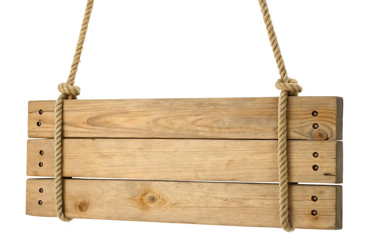 Foto signo de madera colgante rústico