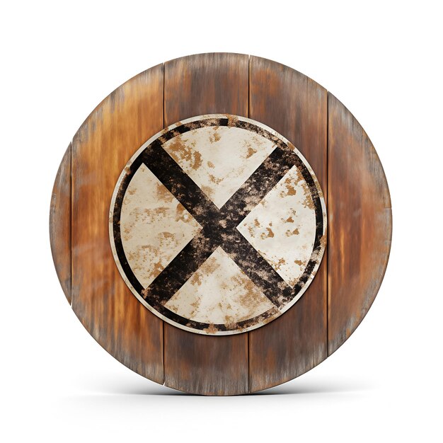 Signo de madera X sobre un fondo blanco