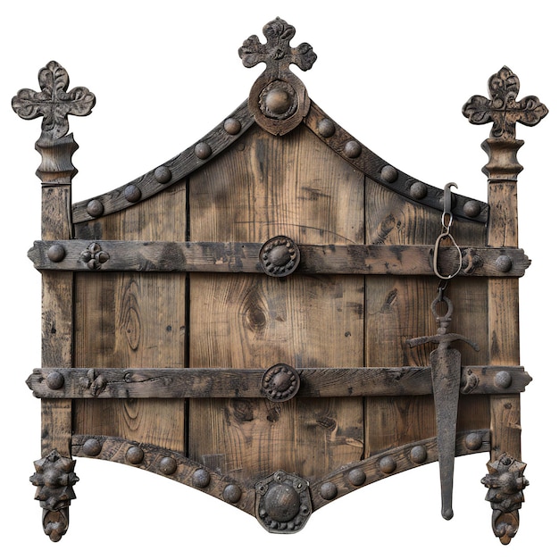 Signo medieval en blanco aislado sobre un fondo transparente