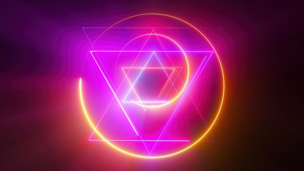 Signo de neón mágico generado por computadora