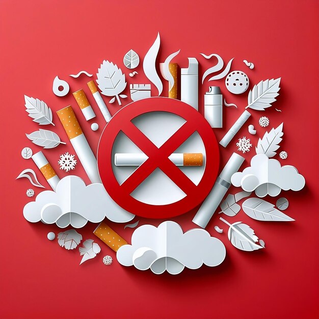 Signo de no fumar con cigarrillo STOP Fumar en diseño vectorial Ilustración para dejar de fumar