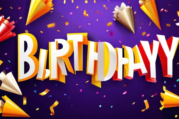 Foto signo de papel de feliz cumpleaños sobre confeti ilustración vectorial de vacaciones