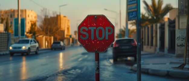 Signo de parada árabe Decodificando el significado del signo de parada rojo en árabe